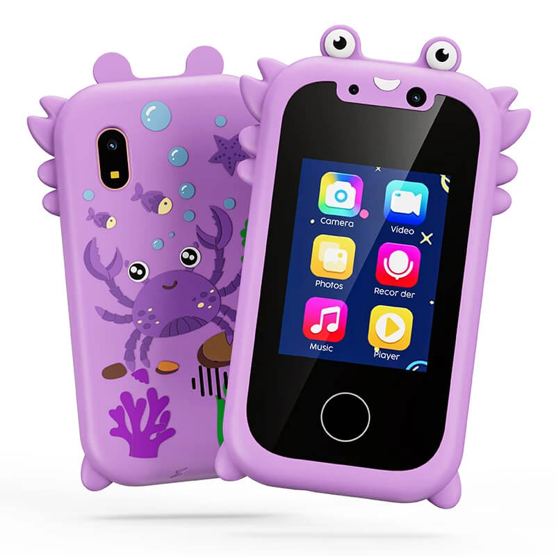 Kinderspeeltelefoon met Camera en Muziek Touchscreen Educatief Speelgoed 3-7 Jaar Siliconen Interactief | Sulvida