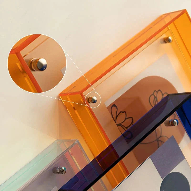 Zwevende acryl fotolijst rechthoekig staand transparant design tafel wand decoratief interieur modern | Sulvida