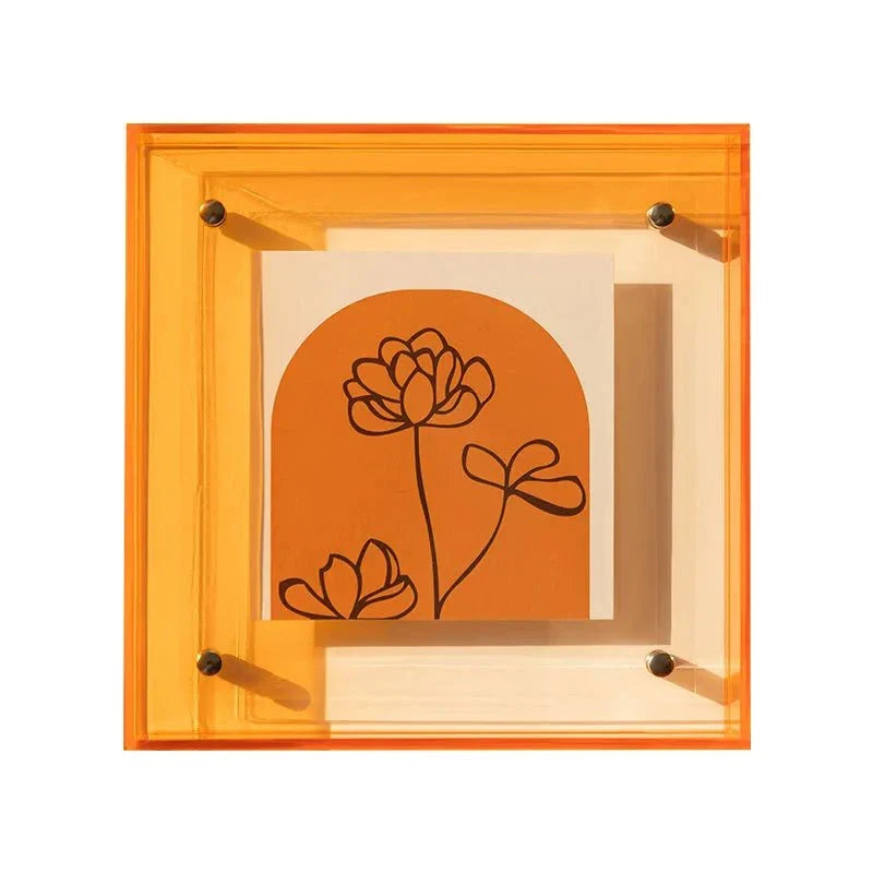 Zwevende acryl fotolijst rechthoekig staand transparant design tafel wand decoratief interieur modern | Sulvida