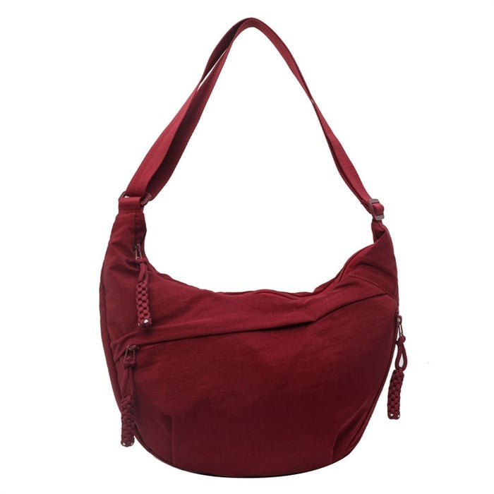 Sac bandoulière en nylon en forme de demi-lune, réglable, léger, pour un usage quotidien, imperméable, pour femme | Sulvida