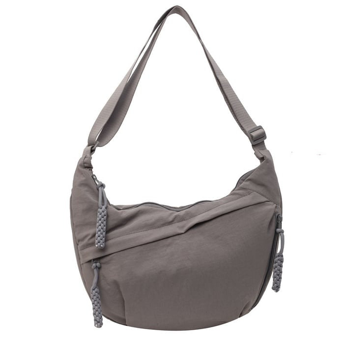 Sac bandoulière en nylon en forme de demi-lune, réglable, léger, pour un usage quotidien, imperméable, pour femme | Sulvida