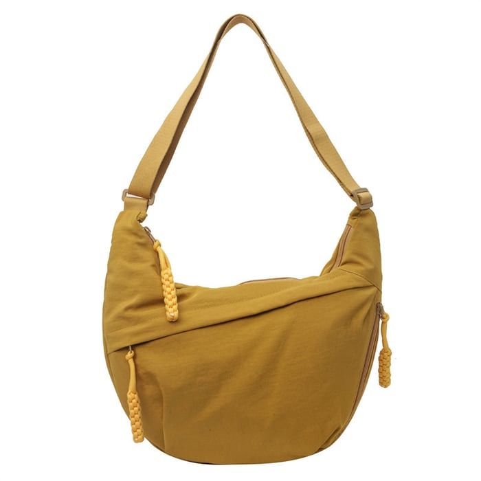 Sac bandoulière en nylon en forme de demi-lune, réglable, léger, pour un usage quotidien, imperméable, pour femme | Sulvida