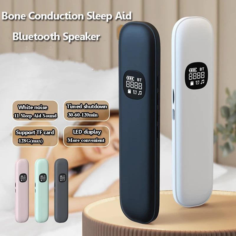 Enceinte de sommeil à vibrations osseuses, Bluetooth 5.4, minuterie, sons de la nature, rechargeable par USB-C, aide au sommeil à poser sur la table de nuit | Sulvida