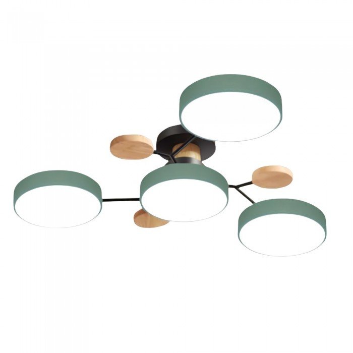 Moderne Scandinavische LED Plafondlamp met Houten Takken en Cirkelvormige Lichtpunten – Energiezuinige Designverlichting voor Woonkamer en Slaapkamer | Sulvida