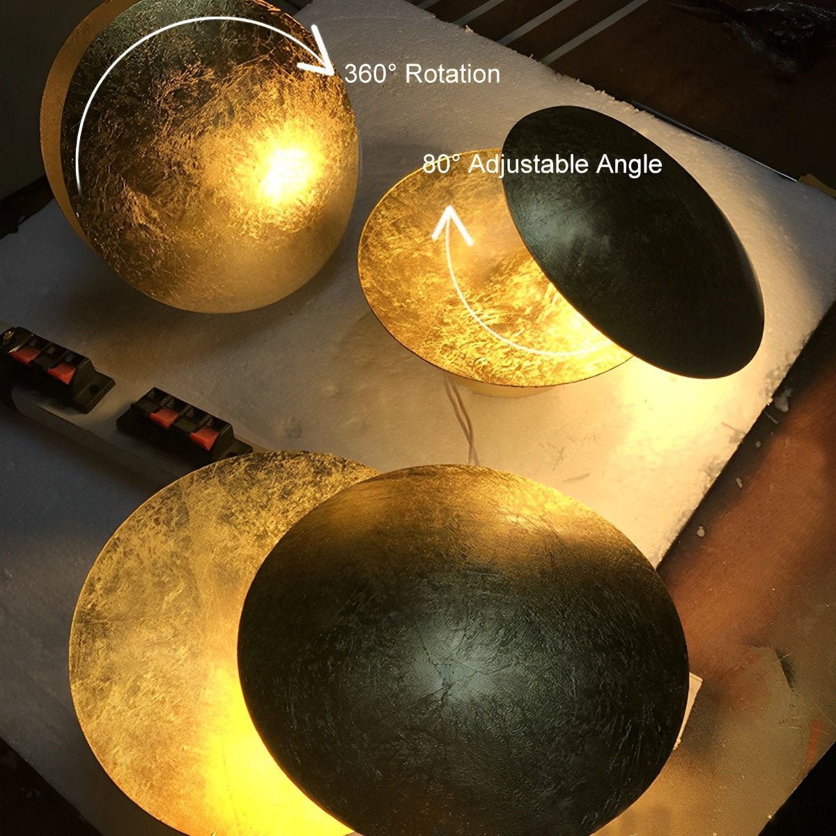 Verstelbare Wandlamp IJzer LED Maanfase Design Zwart Goud Wit Koper voor Gang Slaapkamer Eetkamer Woonkamer | Sulvida