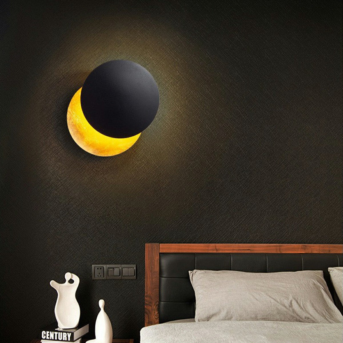 Verstelbare Wandlamp IJzer LED Maanfase Design Zwart Goud Wit Koper voor Gang Slaapkamer Eetkamer Woonkamer | Sulvida