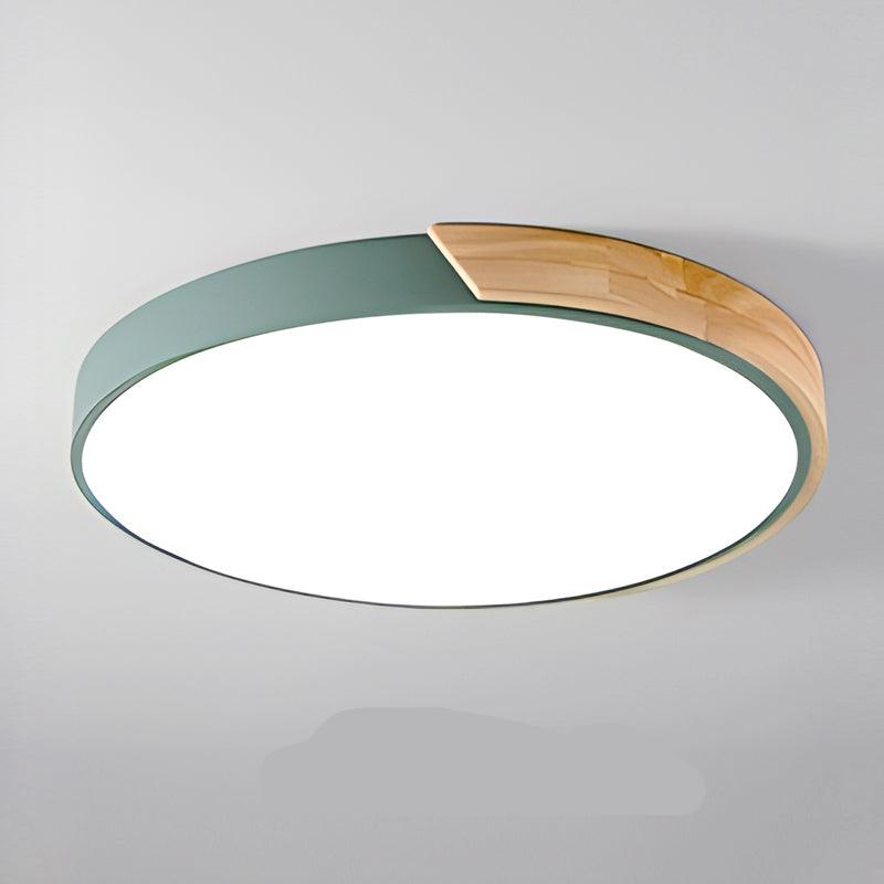 Scandinavische Plafondlamp Hout Ø23cm en Ø30cm Macaron Vorm Slaapkamer Balkon Studeerkamer LED Verlichting | Sulvida