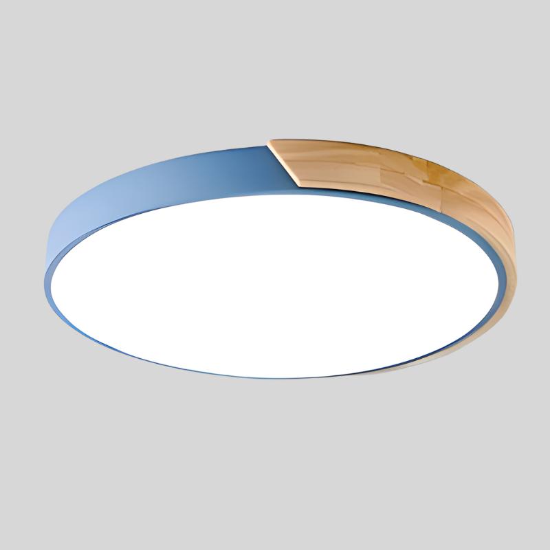Scandinavische Plafondlamp Hout Ø23cm en Ø30cm Macaron Vorm Slaapkamer Balkon Studeerkamer LED Verlichting | Sulvida