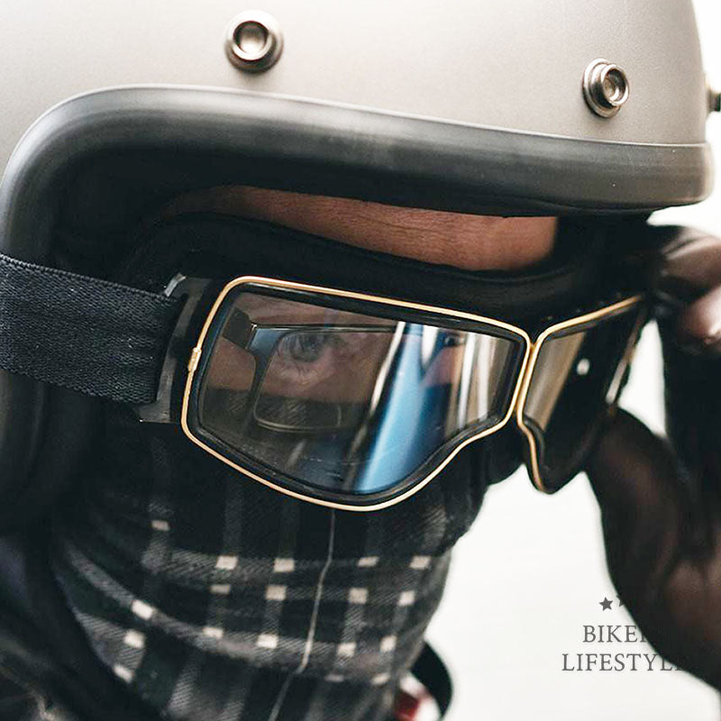Overbril Motorgoggles UV-bescherming Verstelbare Riem Leren Montuur Windscherm Rijbril Anti-condens Motor | Sulvida