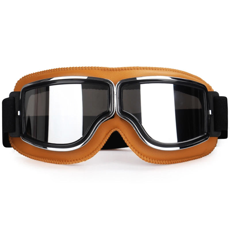 Overbril Motorgoggles UV-bescherming Verstelbare Riem Leren Montuur Windscherm Rijbril Anti-condens Motor | Sulvida