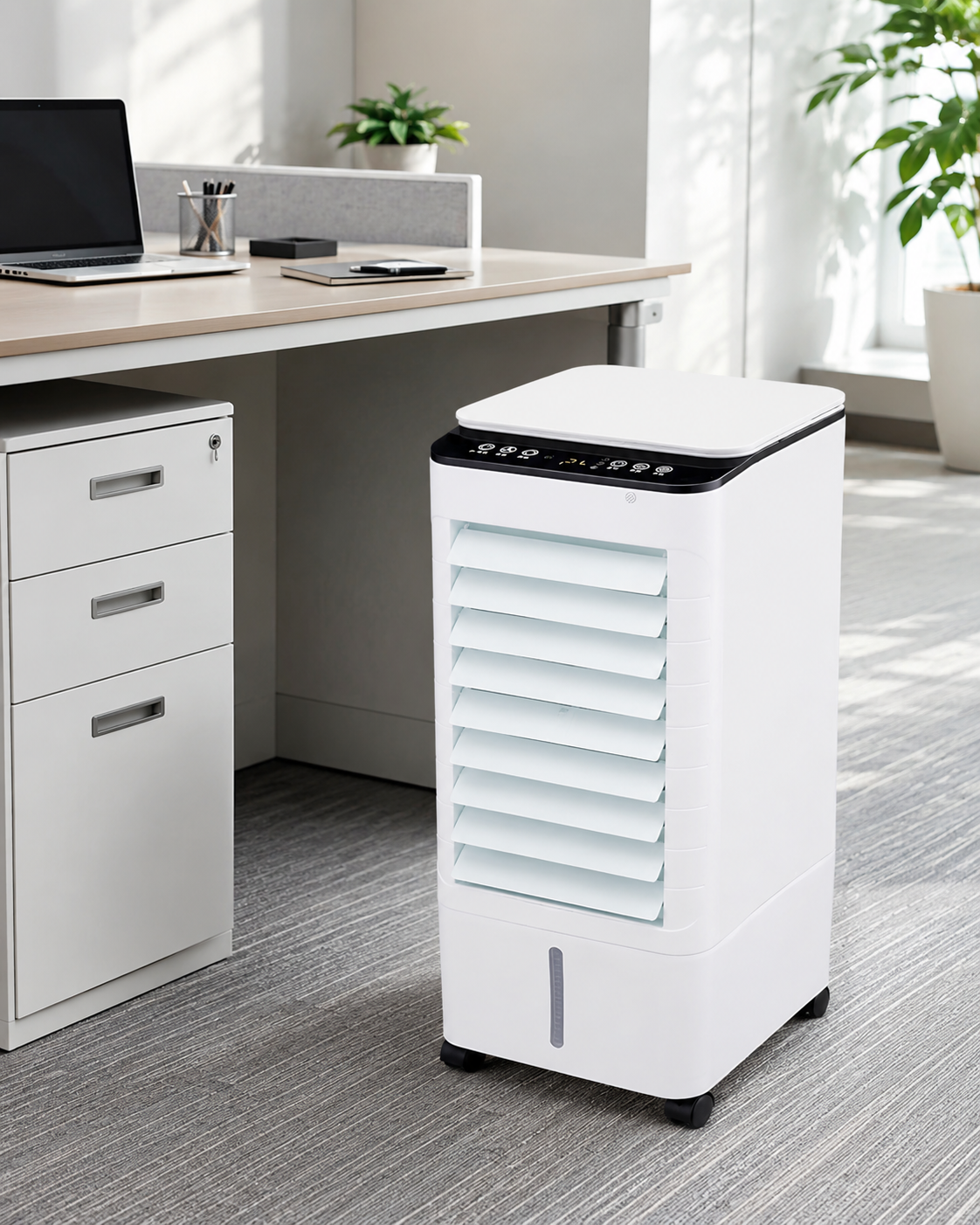 Mobiele Aircooler 3-in-1 Luchtkoeler met Bevochtiging Zuivering voor Kantoor Thuis Fluisterstil Krachtig | Sulvida