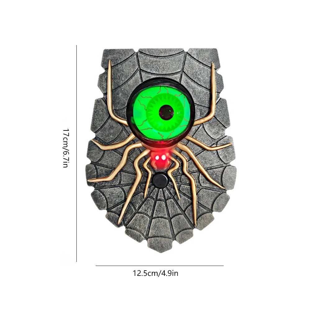 Deurbel met Spinnenvorm en Lichtgevend Oog Halloween Decoratie voor Binnen en Buiten Griezelige Sfeer | Sulvida