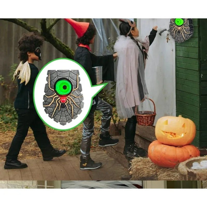 Deurbel met Spinnenvorm en Lichtgevend Oog Halloween Decoratie voor Binnen en Buiten Griezelige Sfeer | Sulvida