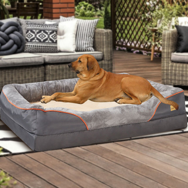 Orthopedisch Hondenmand Memory Foam voor Grote Honden Wasbare Hoes Pluche Comfortbed Luxe Steungevend | Sulvida