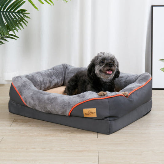 Orthopedisch Hondenmand Memory Foam voor Grote Honden Wasbare Hoes Pluche Comfortbed Luxe Steungevend | Sulvida