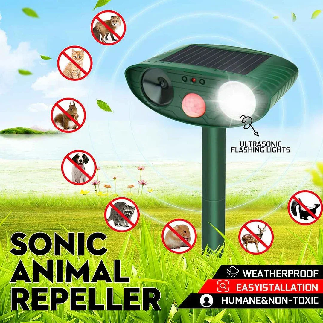 Ultrasone Hertenafweer op Zonne-Energie voor Tuin met Bewegingssensor Dierverjager 2425sqft Bescherming | Sulvida