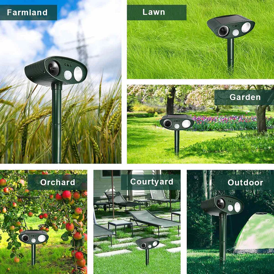 Ultrasone Hertenafweer op Zonne-Energie voor Tuin met Bewegingssensor Dierverjager 2425sqft Bescherming | Sulvida
