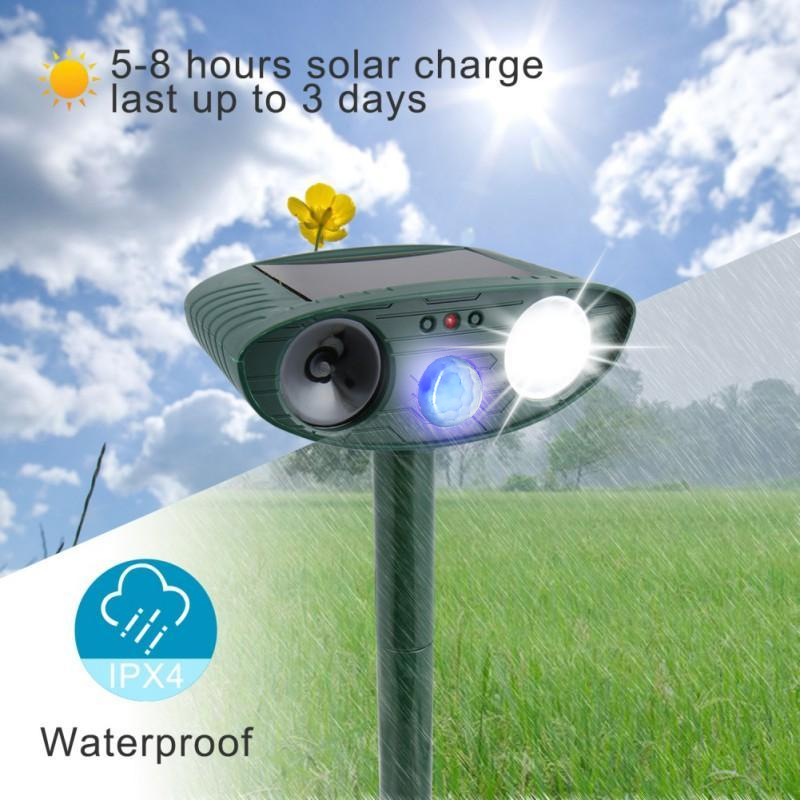 Ultrasone Hertenafweer op Zonne-Energie voor Tuin met Bewegingssensor Dierverjager 2425sqft Bescherming | Sulvida