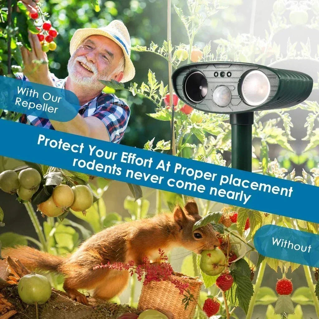 Ultrasone Hertenafweer op Zonne-Energie voor Tuin met Bewegingssensor Dierverjager 2425sqft Bescherming | Sulvida