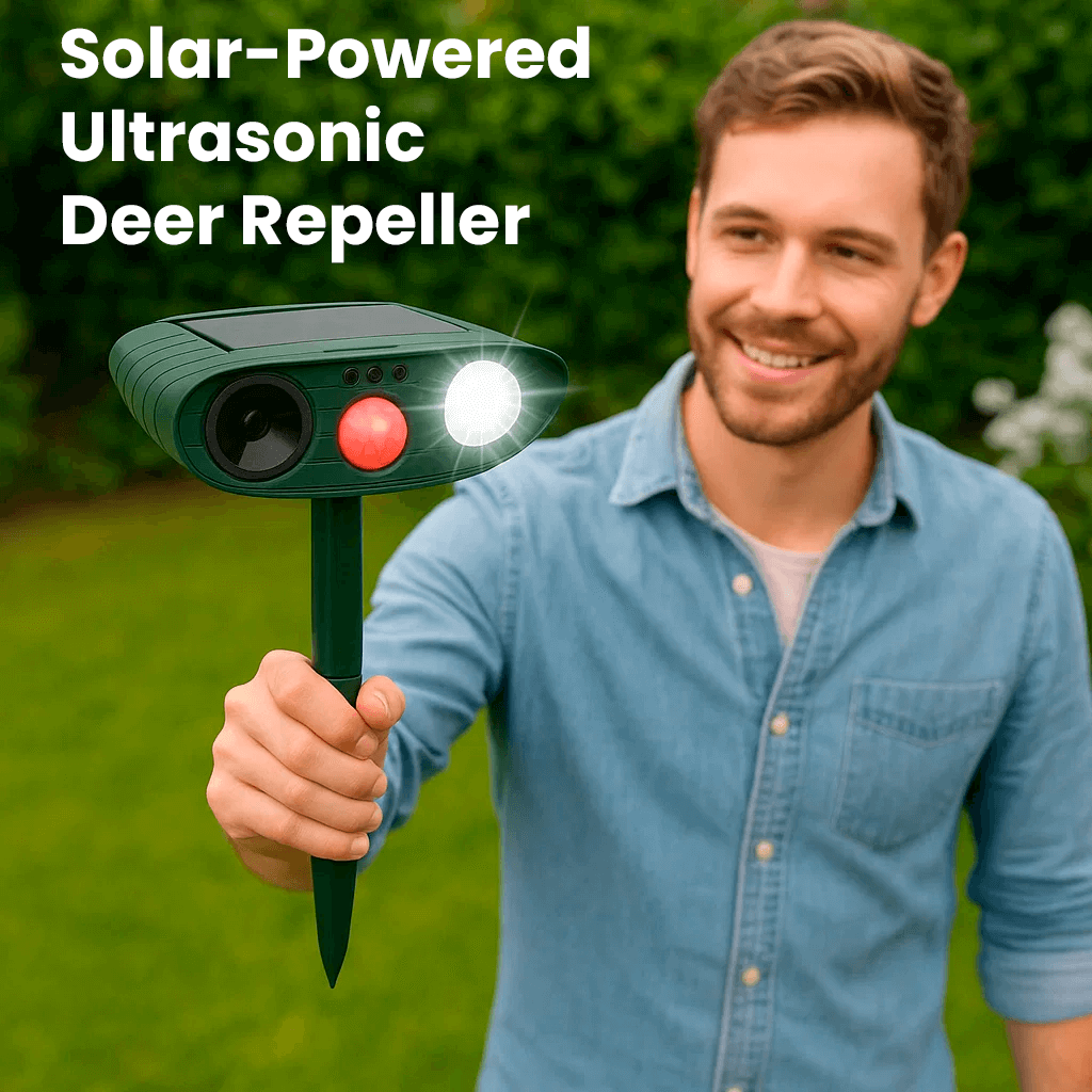 Ultrasone Hertenafweer op Zonne-Energie voor Tuin met Bewegingssensor Dierverjager 2425sqft Bescherming | Sulvida