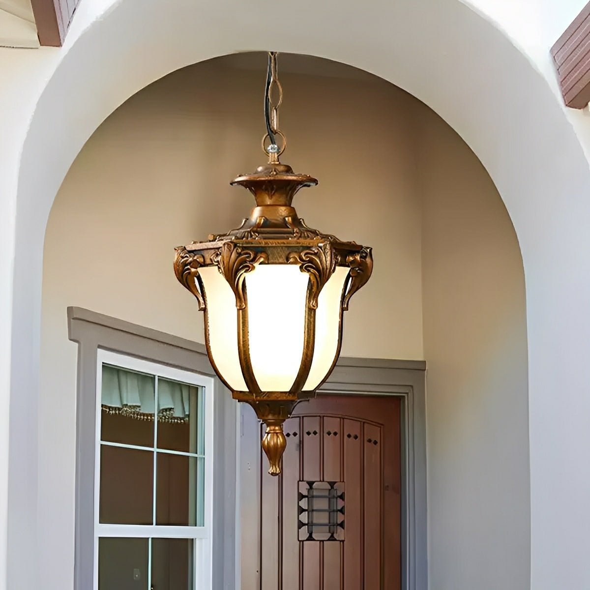 Hanglamp Buiten Glas Waterbestendig LED Vintage Landelijke Stijl Tuin Terras Veranda Balkon Sfeerverlichting | Sulvida