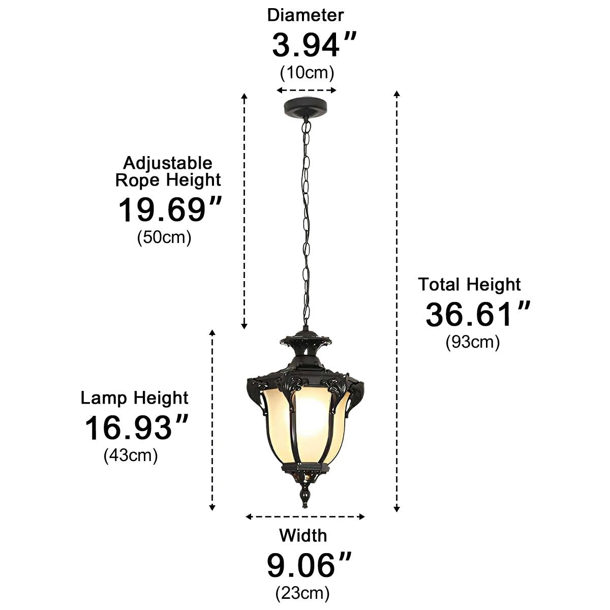 Hanglamp Buiten Glas Waterbestendig LED Vintage Landelijke Stijl Tuin Terras Veranda Balkon Sfeerverlichting | Sulvida