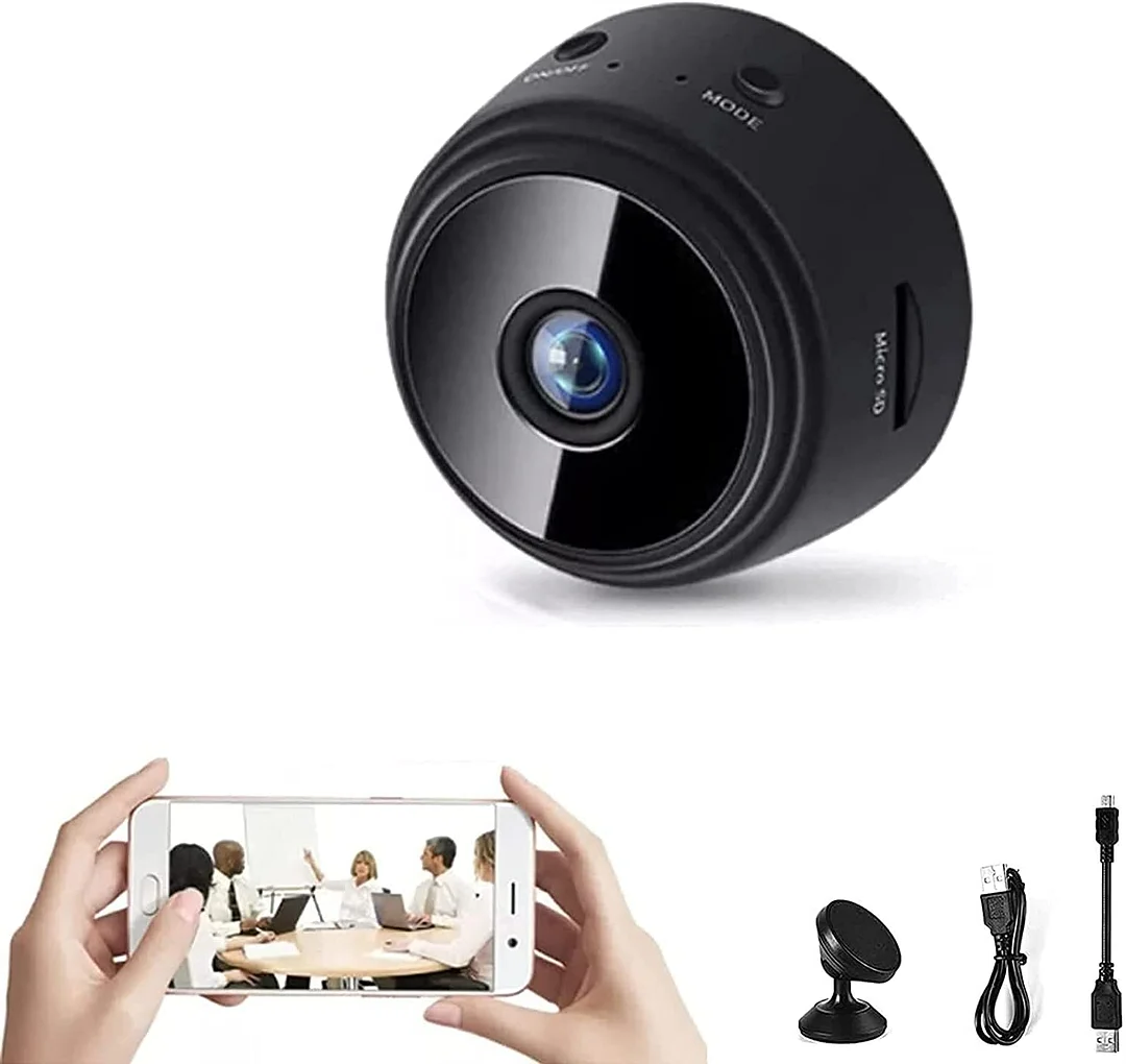 Mini WiFi Camera 1080p met Nachtzicht Bewegingsdetectie en App Bediening voor Slimme Huisbeveiliging Binnen | Sulvida