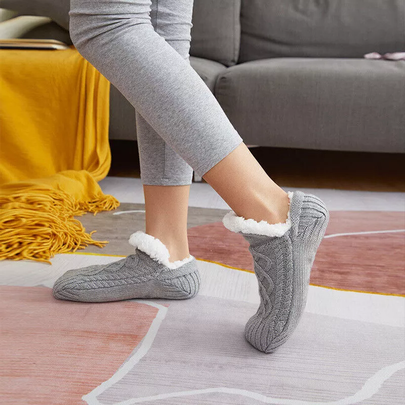 Warme Antislip Thermosokken voor Dames – Zachte Fleece Gripsokken voor Binnen – Comfortabele Wintersokken | Sulvida