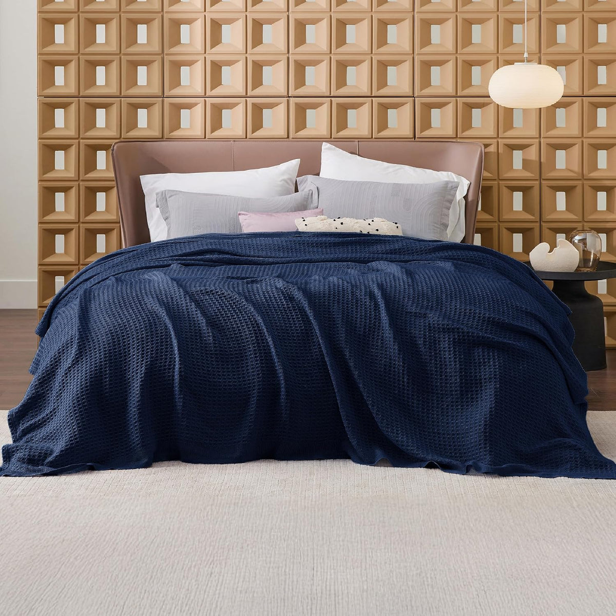 Katoenen Wafelweefsel Deken Queen Size Zacht Ademend Licht Luxe Zomerdeken voor Bed Bank Slaapkamer Comfort | Sulvida