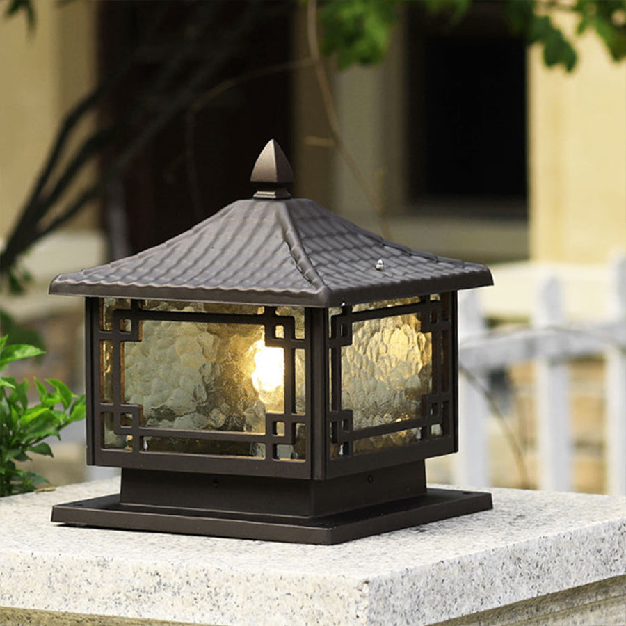 Buitenlamp op Sokkel Klassiek Design Waterdicht Aluminium Glas Terras Tuin Oprit Pad Entree Verlichting | Sulvida