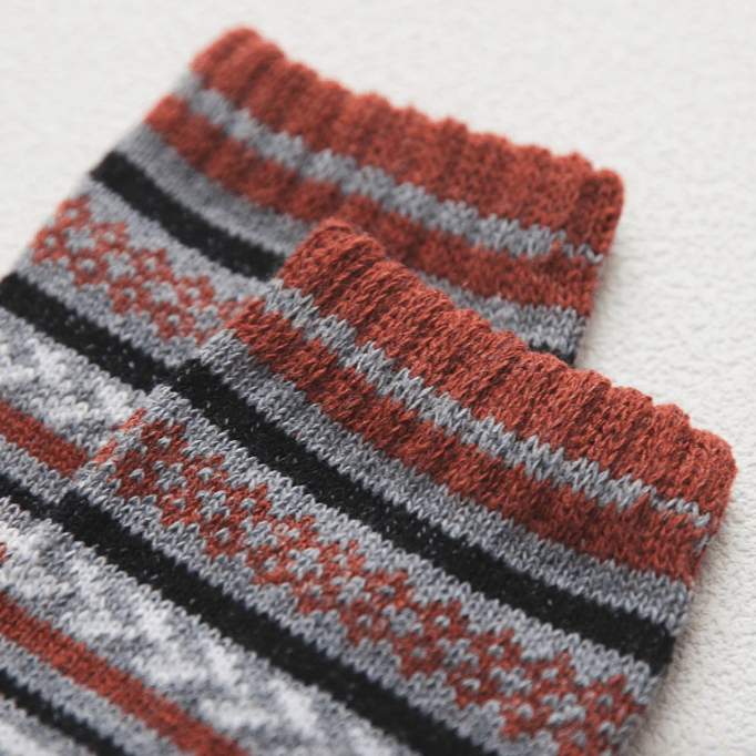 Scandinavische Winterwollen Sokken - Warme Gebreide Sokken met Tijdloos Patroon voor Heren en Dames - Hoge Kwaliteit Wol-Katoenmix - Set van 5 Paar | Sulvida