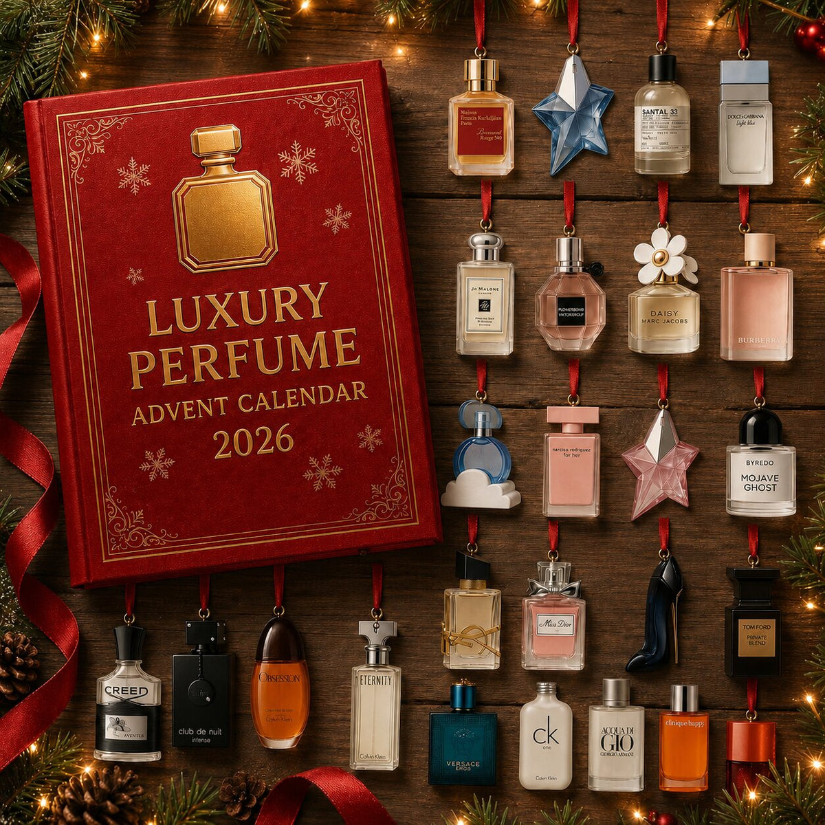 Adventskalender 2026 met 24 Verrassingen Parfumflesjes Design Countdown Cadeau Kerstkalender voor Vrouwen | Sulvida