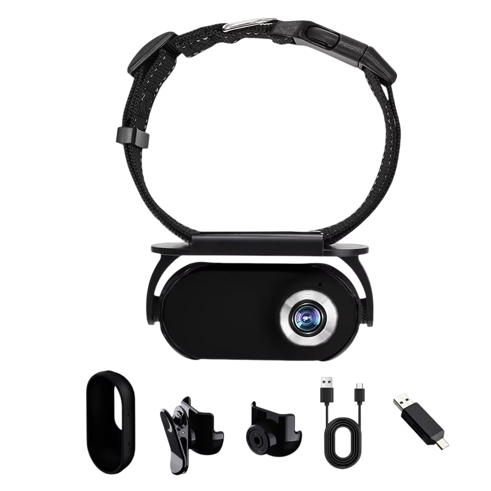 Collier caméra pour chat 1080P Full HD avec détection de mouvement et écran pour la sécurité et la surveillance des animaux | Sulvida