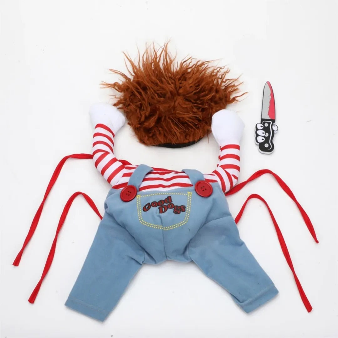 Huisdierkostuum Halloween Horror Doll Transformatie Hond Kat Gestreept Feestoutfit Verkleedkleding XS-XL | Sulvida