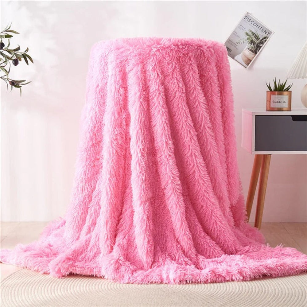Imitatiebont Plaid Dubbelzijdig Luxe Fleece Deken Bank Bed Decoratief Zacht Wollig Warm Herfst Winter Woonkamer | Sulvida