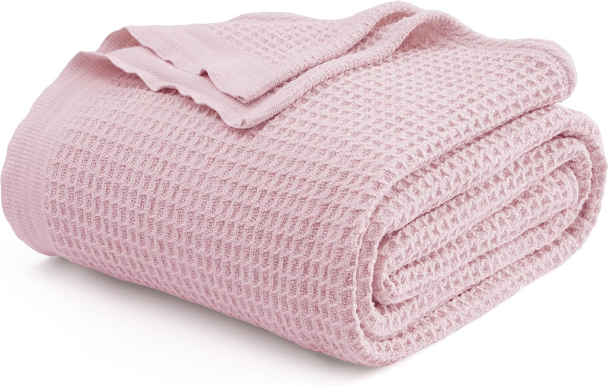 Katoenen Wafelweefsel Deken Queen Size Zacht Ademend Licht Luxe Zomerdeken voor Bed Bank Slaapkamer Comfort | Sulvida