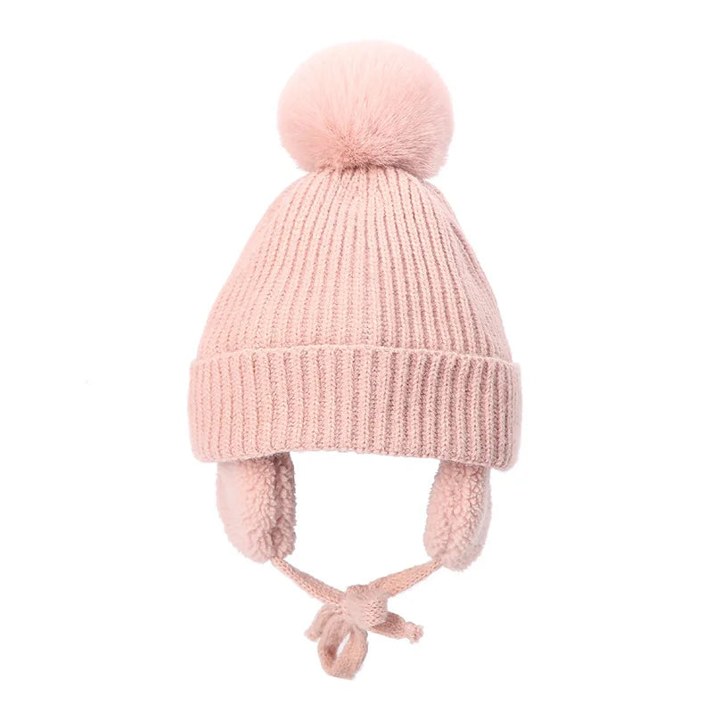 Gebreide kindermuts met oorflappen – warme winterbeanie voor peuters en kinderen 2-8 jaar – zachte muts | Sulvida