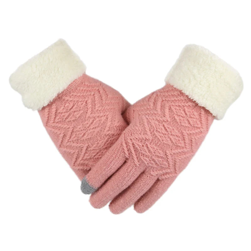 Gebreide Touchscreen Handschoenen met Pluche Voering – Warm Winddicht Winteraccessoire voor Herfst Winter | Sulvida