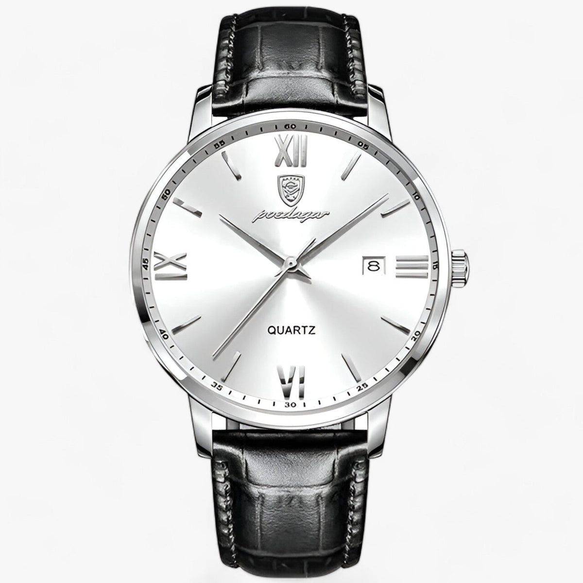 Herenhorloge met Leren Band Luxe Quartz Uurwerk Elegant Universeel Polshorloge Dagelijks Professioneel | Sulvida
