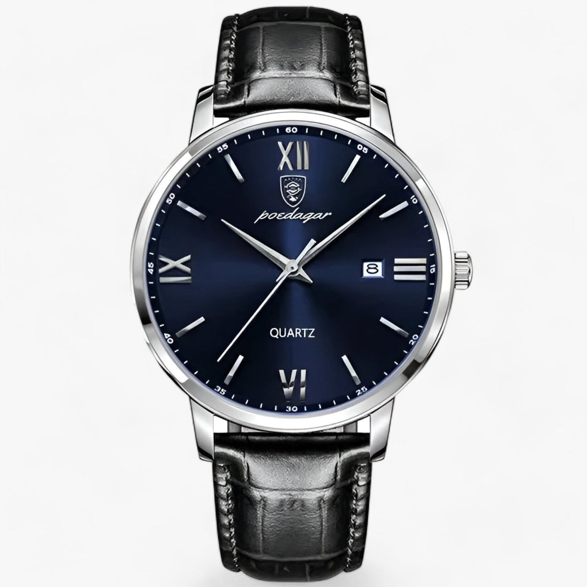 Herenhorloge met Leren Band Luxe Quartz Uurwerk Elegant Universeel Polshorloge Dagelijks Professioneel | Sulvida