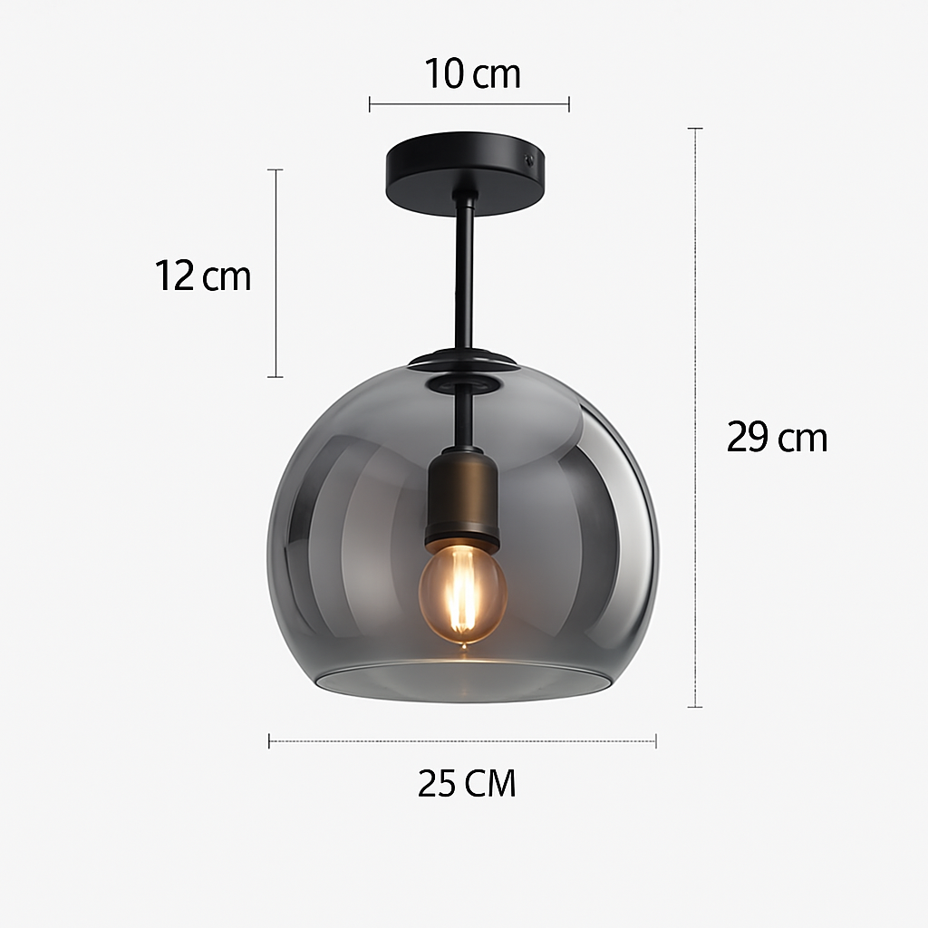 Glazen Plafondlamp LED Modern Cognac Grijs Design Woonkamer Slaapkamer Gang Luchtig Stijlvol Interieur | Sulvida