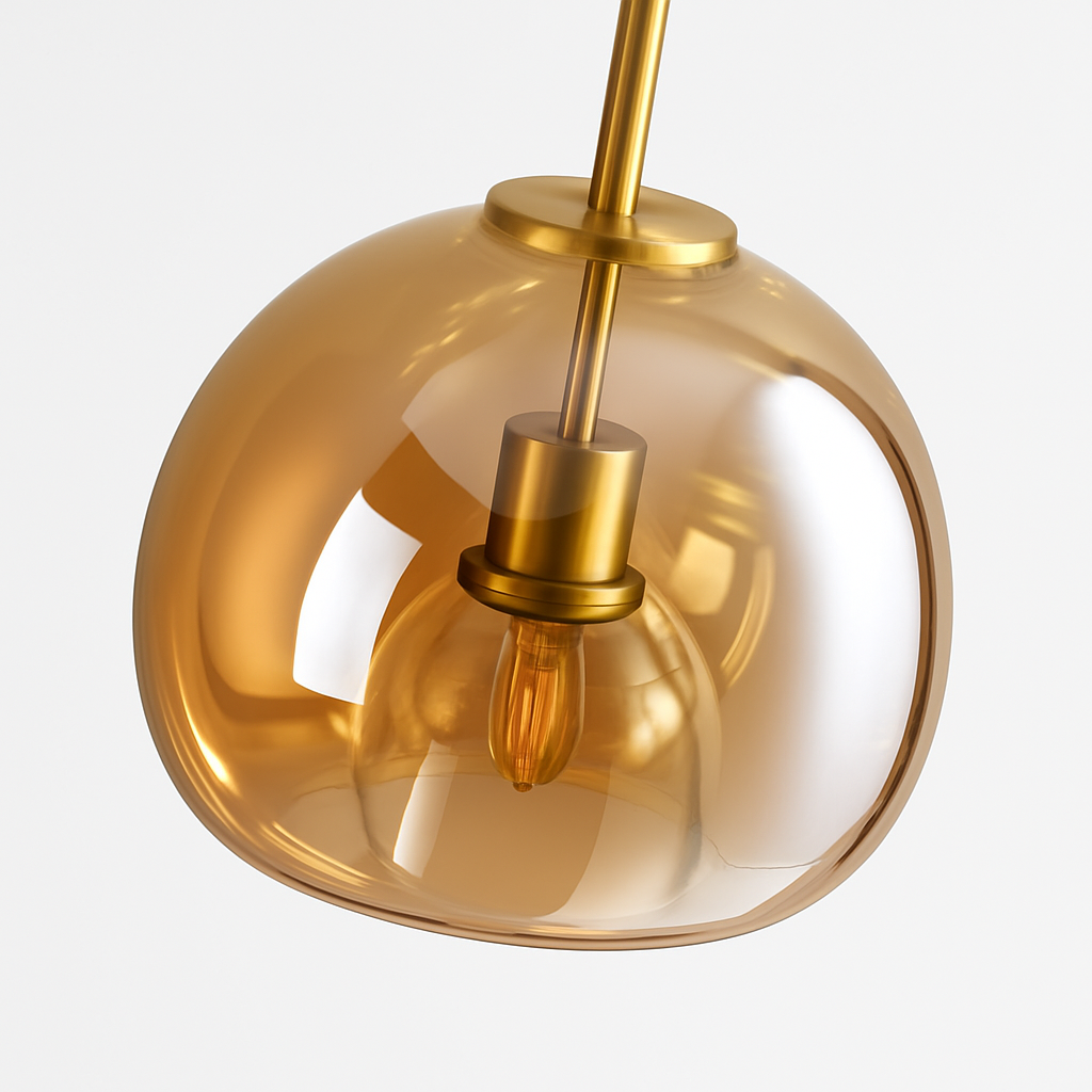 Glazen Plafondlamp LED Modern Cognac Grijs Design Woonkamer Slaapkamer Gang Luchtig Stijlvol Interieur | Sulvida
