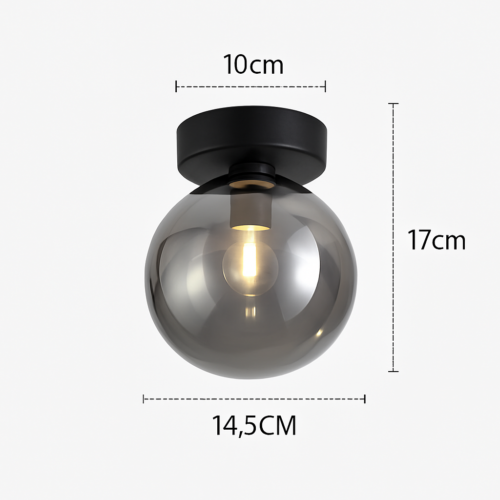 Glazen Plafondlamp LED Modern Cognac Grijs Design Woonkamer Slaapkamer Gang Luchtig Stijlvol Interieur | Sulvida