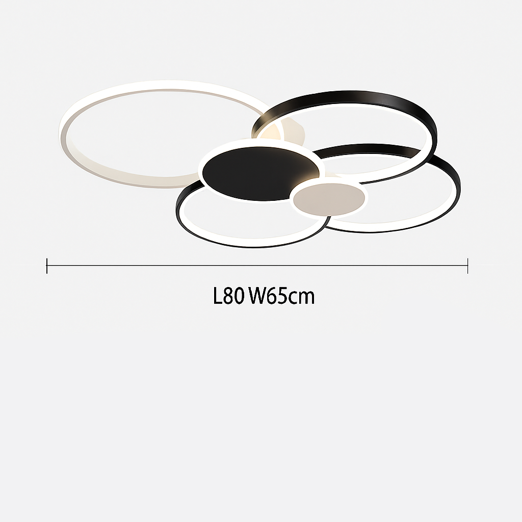 Moderne LED Plafondlamp Dimbaar met Afstandsbediening Zwart Goud Aluminium Design voor Slaapkamer Woonkamer | Sulvida