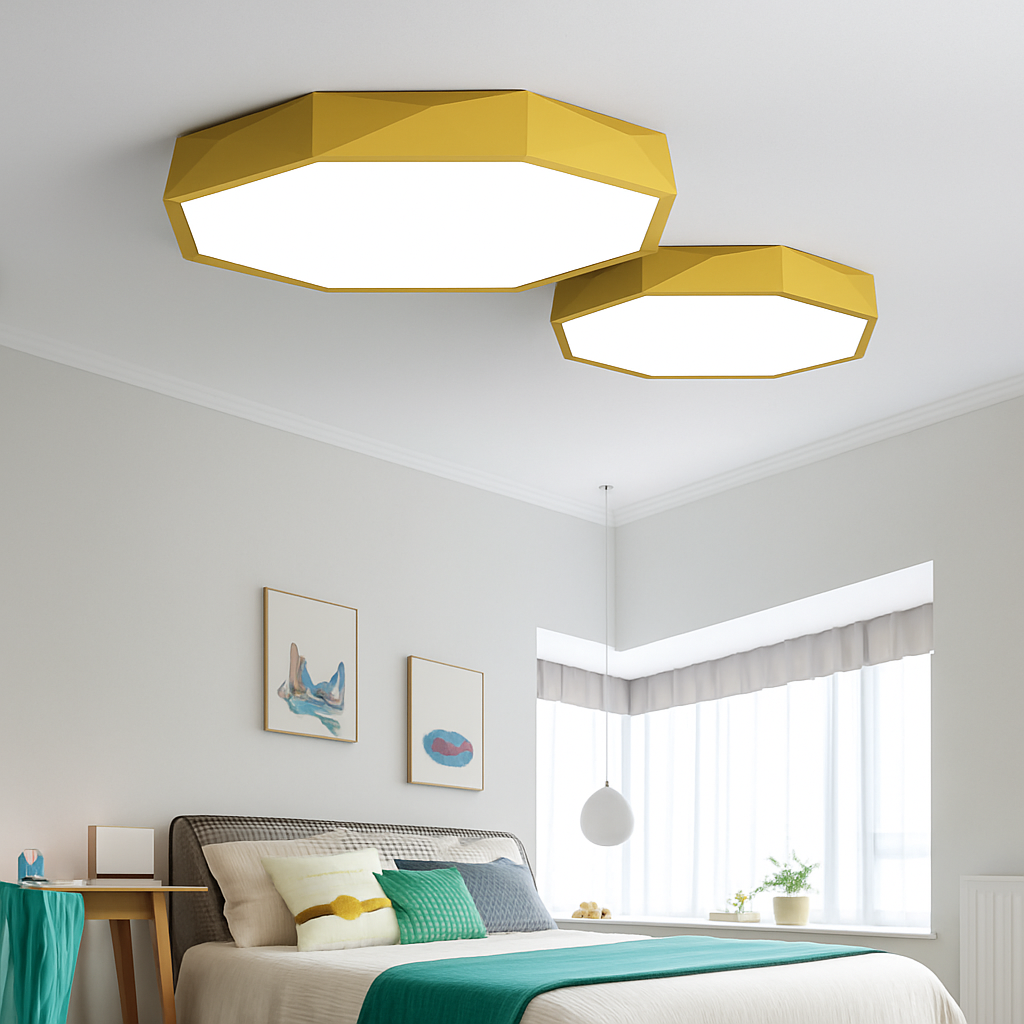 Octagonale LED Plafondlamp Ultradun Gekleurd Modern Design voor Balkon Woonkamer Gang 30-60cm Acrylaat | Sulvida
