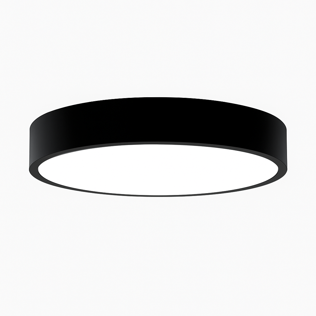 Moderne Ronde LED-Plafondlamp Zwart Wit Strak Design Woonkamer Slaapkamer Bureau Dimbaar Plafondverlichting | Sulvida