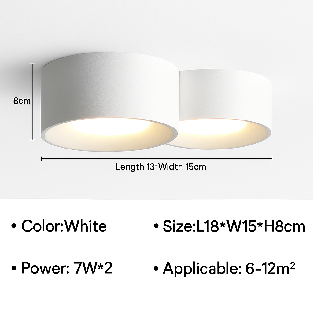 Cilindervormige LED-plafondspot Minimalistisch Modern Accent Opbouwspot Gang Hal Woonkamer Zwart Wit | Sulvida