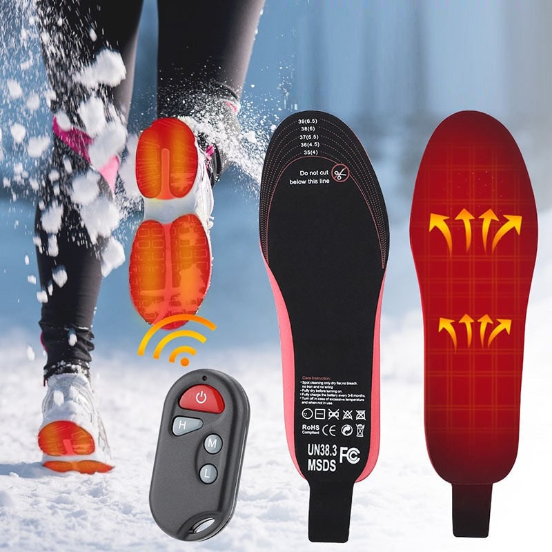 Verwarmbare Inlegzolen met Afstandsbediening Voetboogondersteuning Oplaadbaar USB-C Winter Warmte Comfort | Sulvida