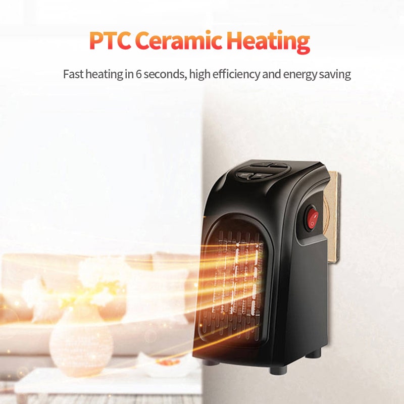 Compacte Stekkerverwarmer Keramische Verwarming Digitaal Display Energiezuinig Timer Slaapkamer Kantoor | Sulvida