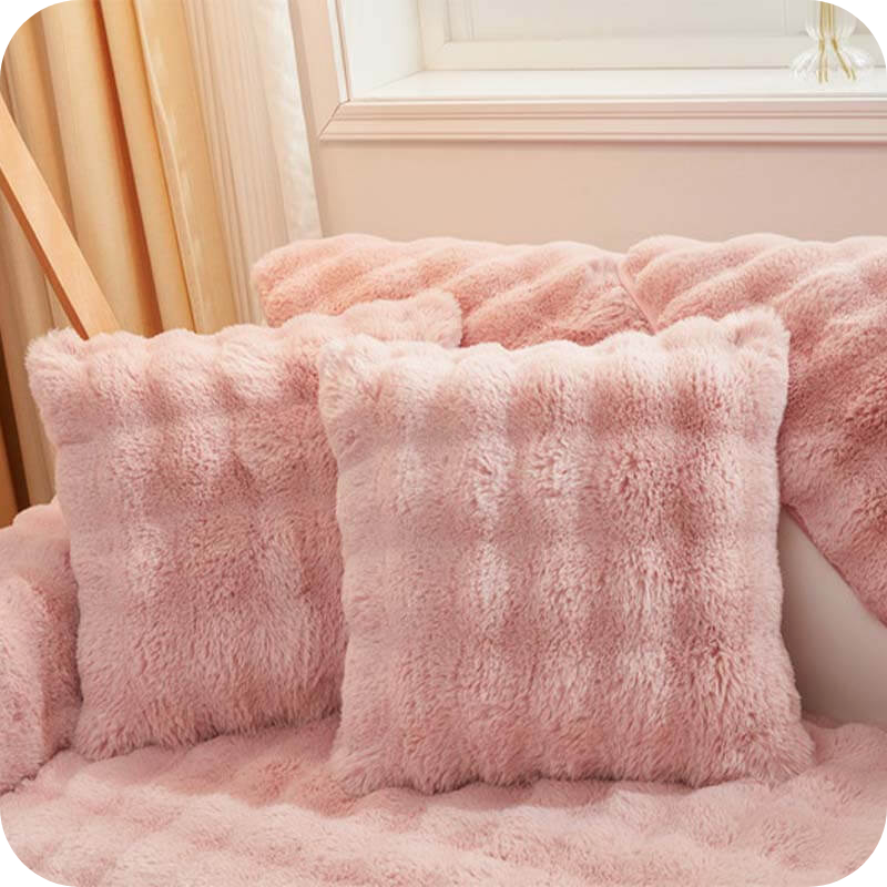 Pluche Meubelhoes Winter Bank Stoel Beschermer Oranje Wit Beige Grijs Groen Roze Warm Zacht Decoratief | Sulvida